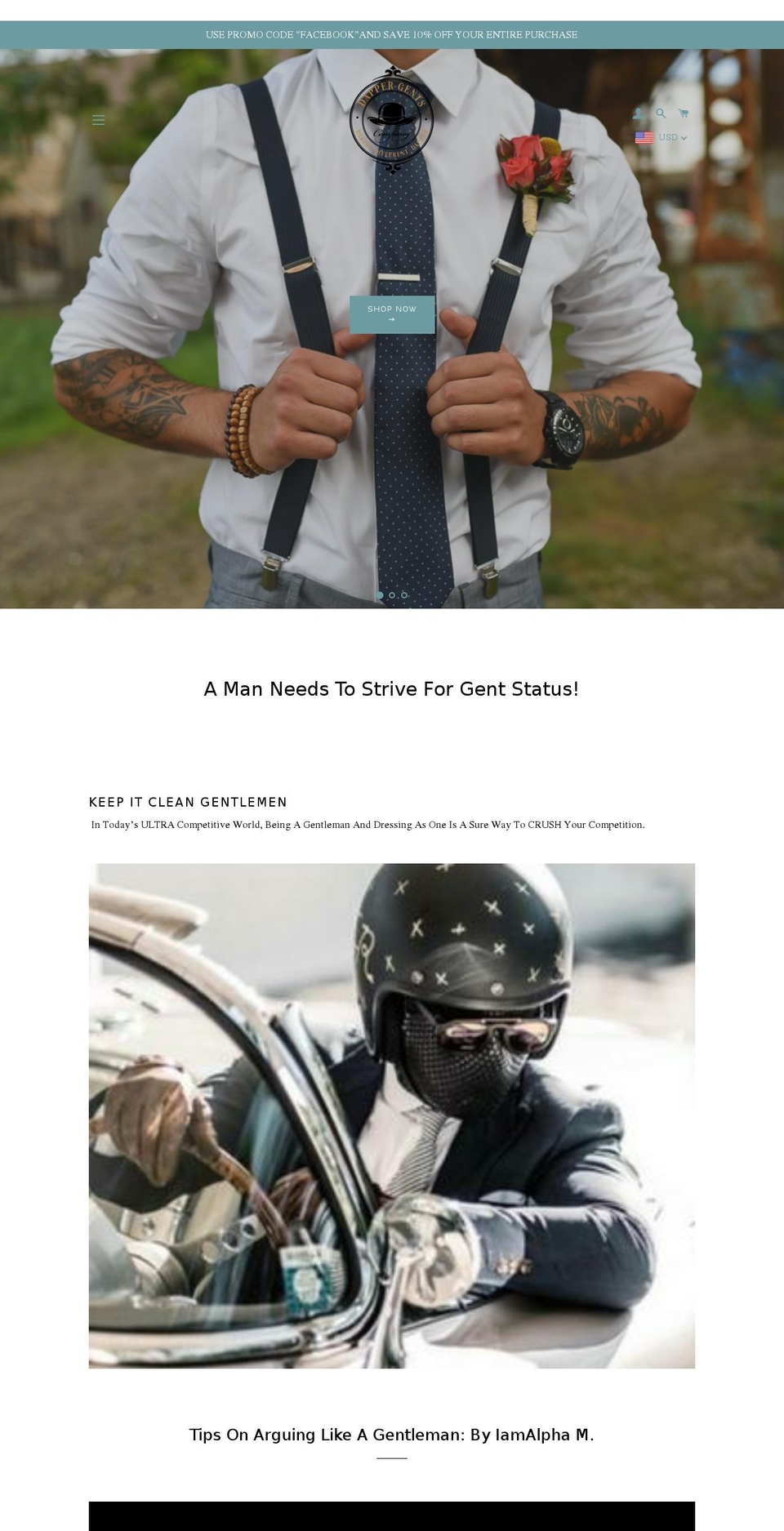 dappergentsco.com — Shopify storefront screenshot