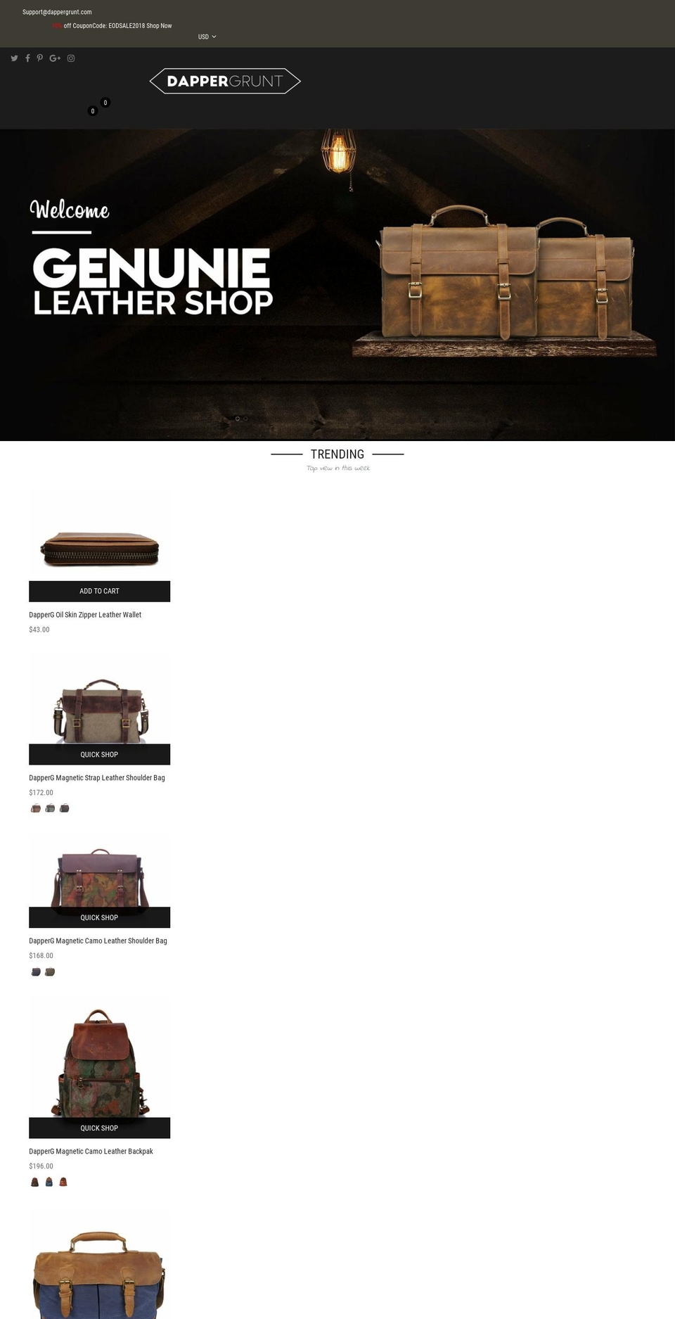 dappergrunt.com — Shopify storefront screenshot