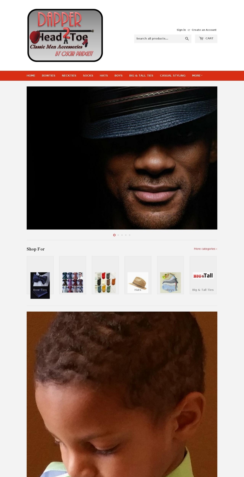 dapperhead2toe.com — Shopify storefront screenshot