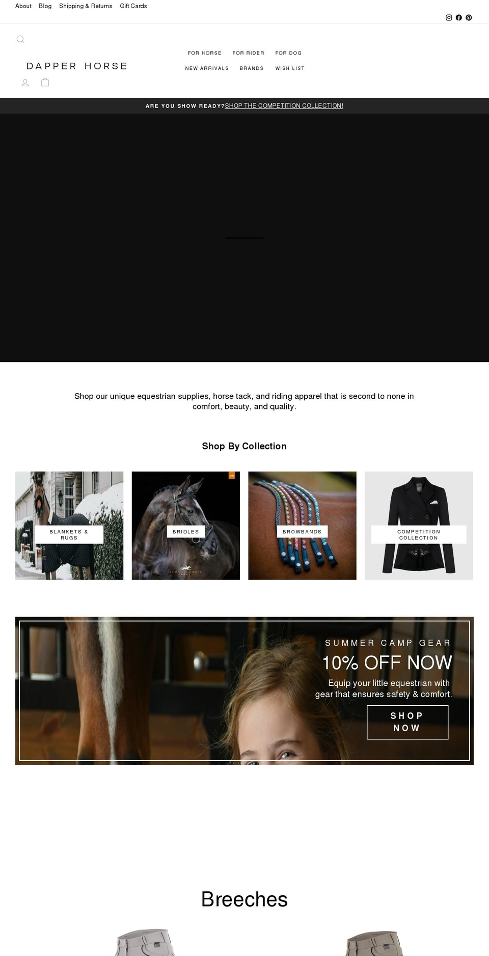 dapperhorse.com shopify website screenshot