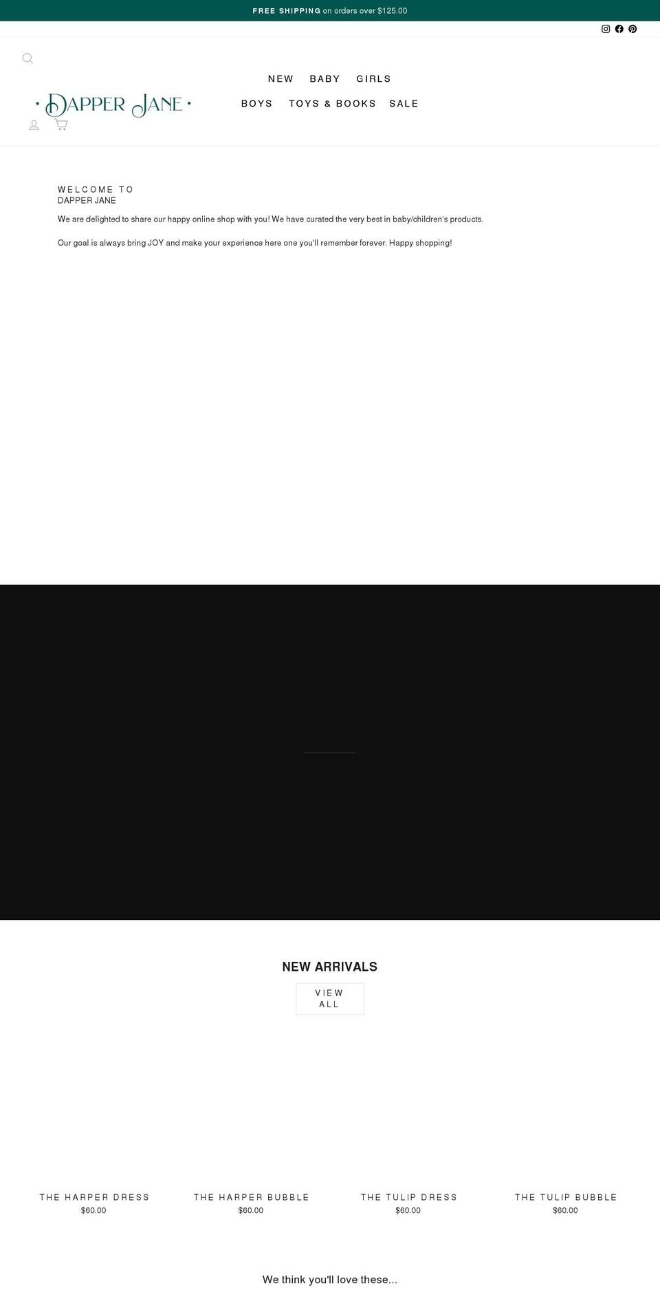 dapperjane.com shopify website screenshot