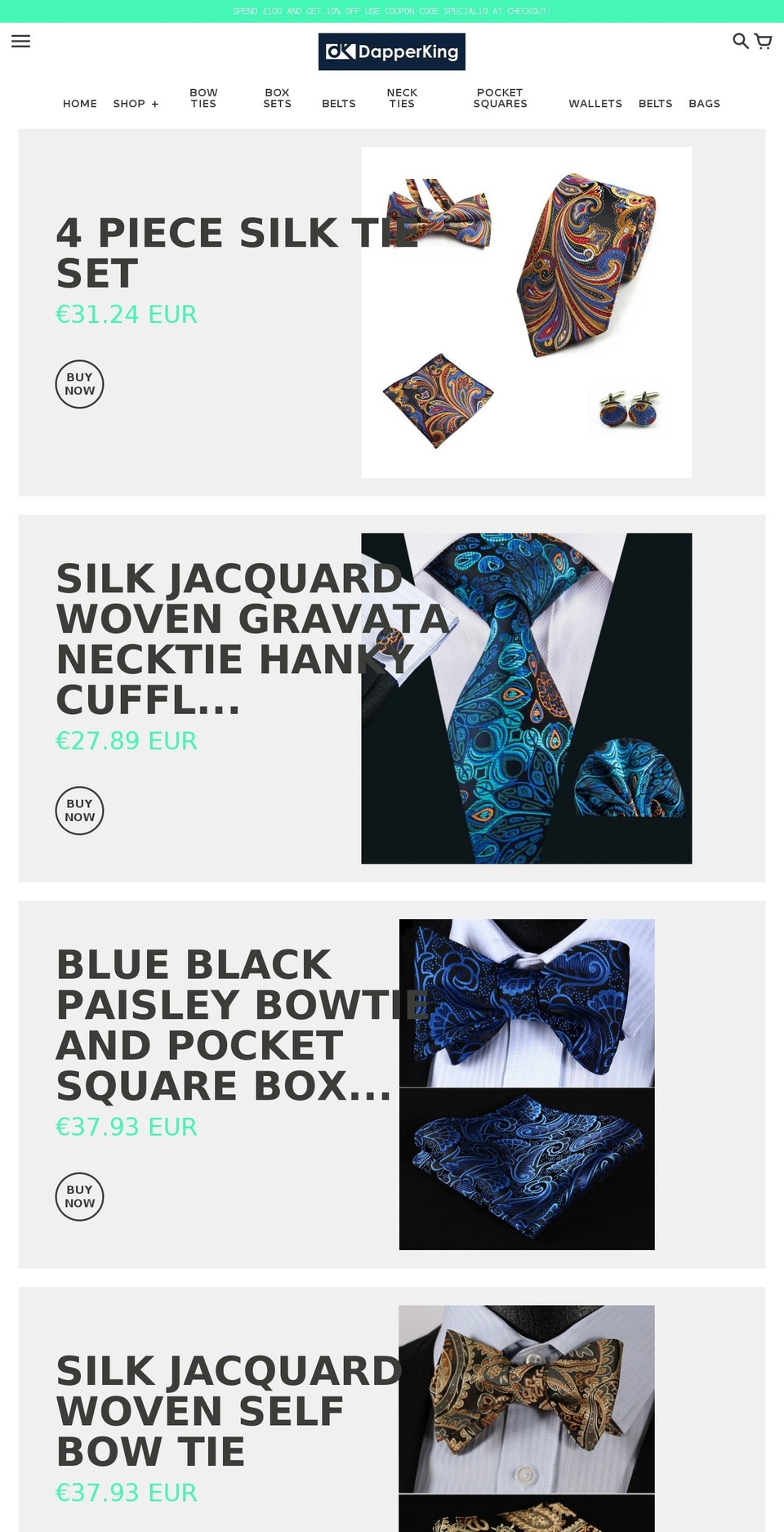 dapperking.com — Shopify storefront screenshot