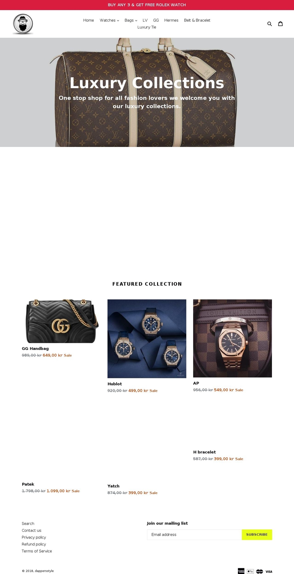 dappersstyle.com — Shopify storefront screenshot
