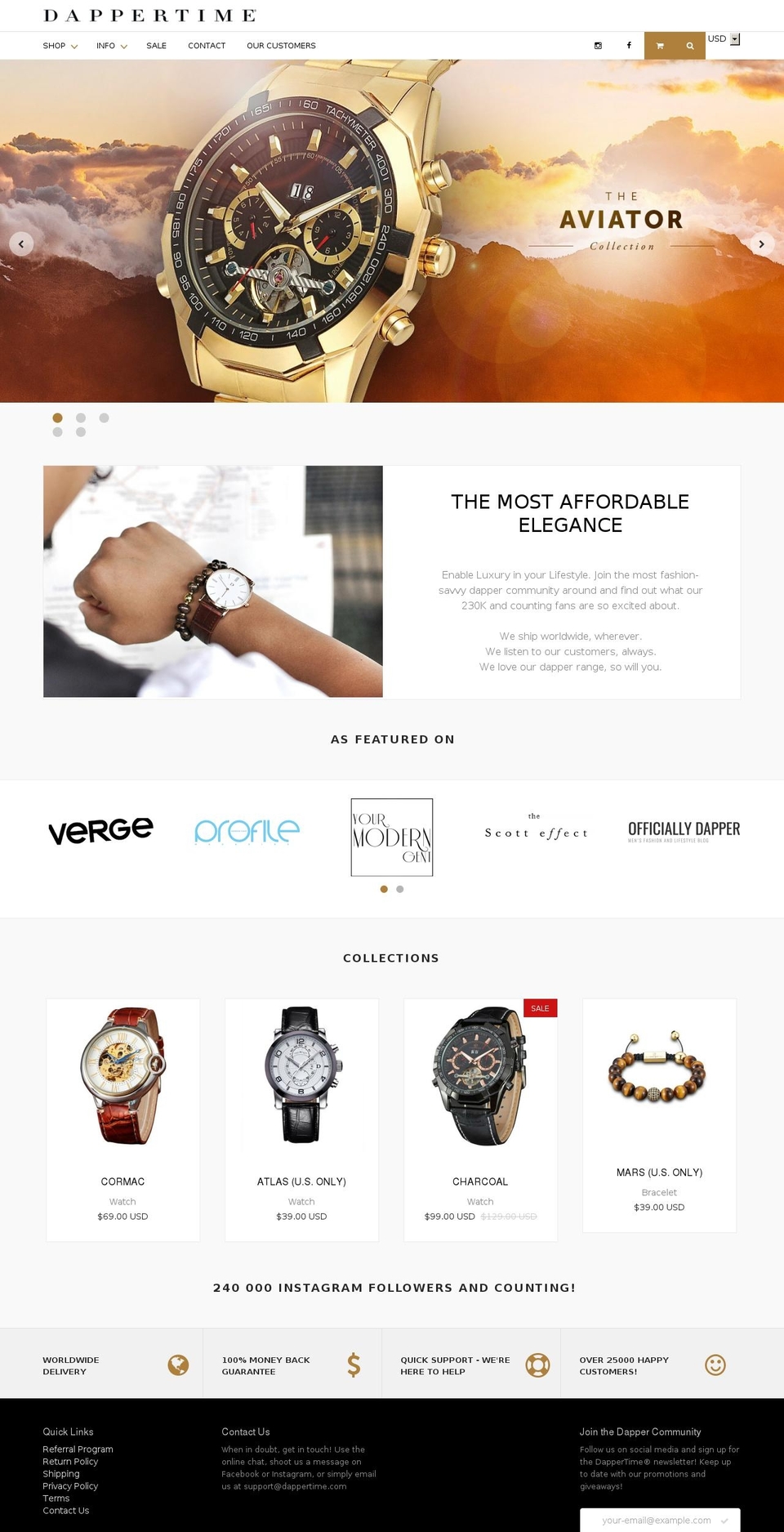 dappertime.com shopify website screenshot