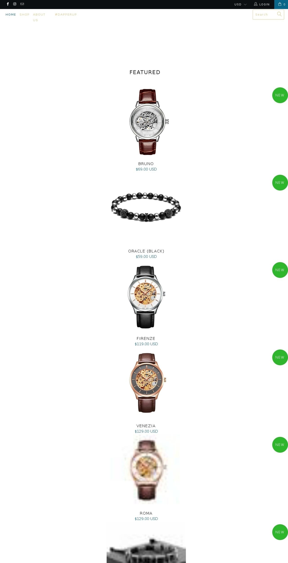 dappertime.myshopify.com — Shopify storefront screenshot