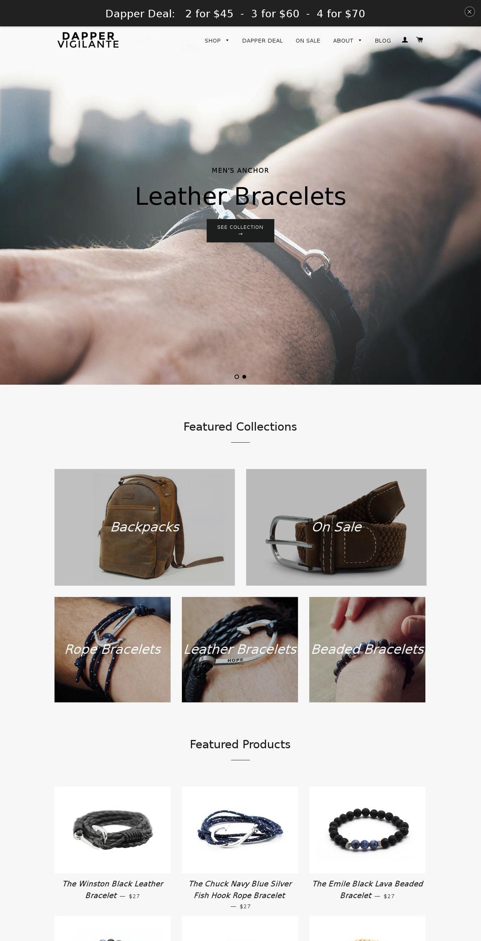 dappervigilantes.com shopify website screenshot