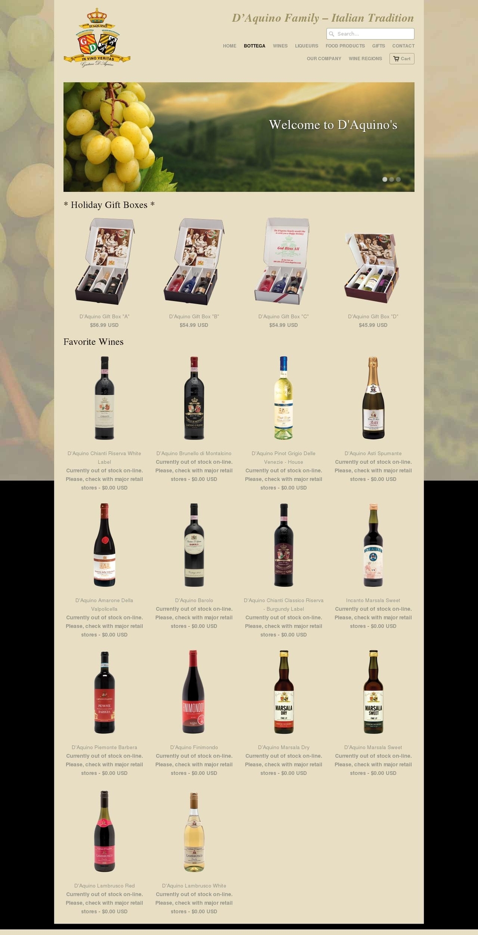 daquino.myshopify.com shopify website screenshot