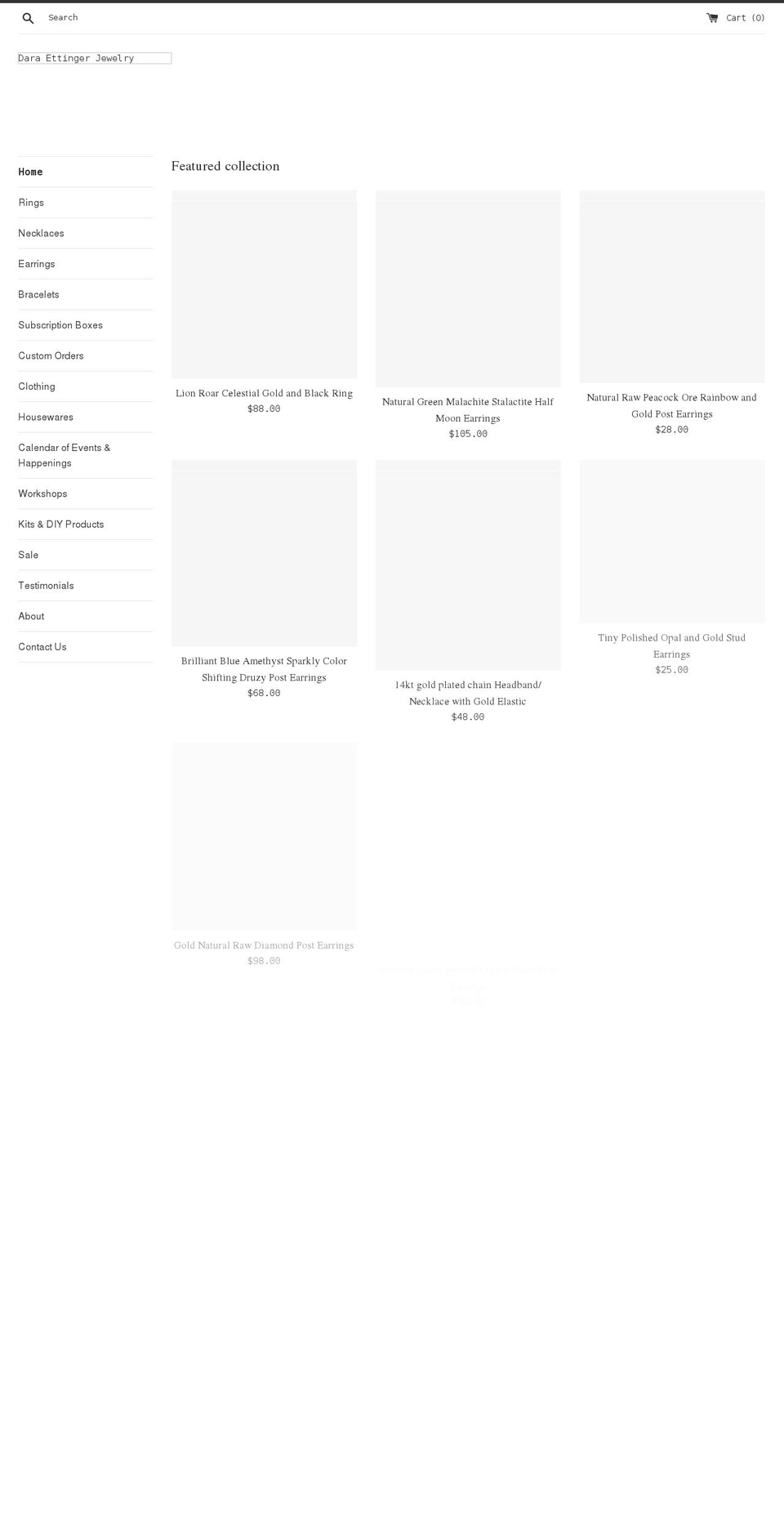daraettinger.com shopify website screenshot