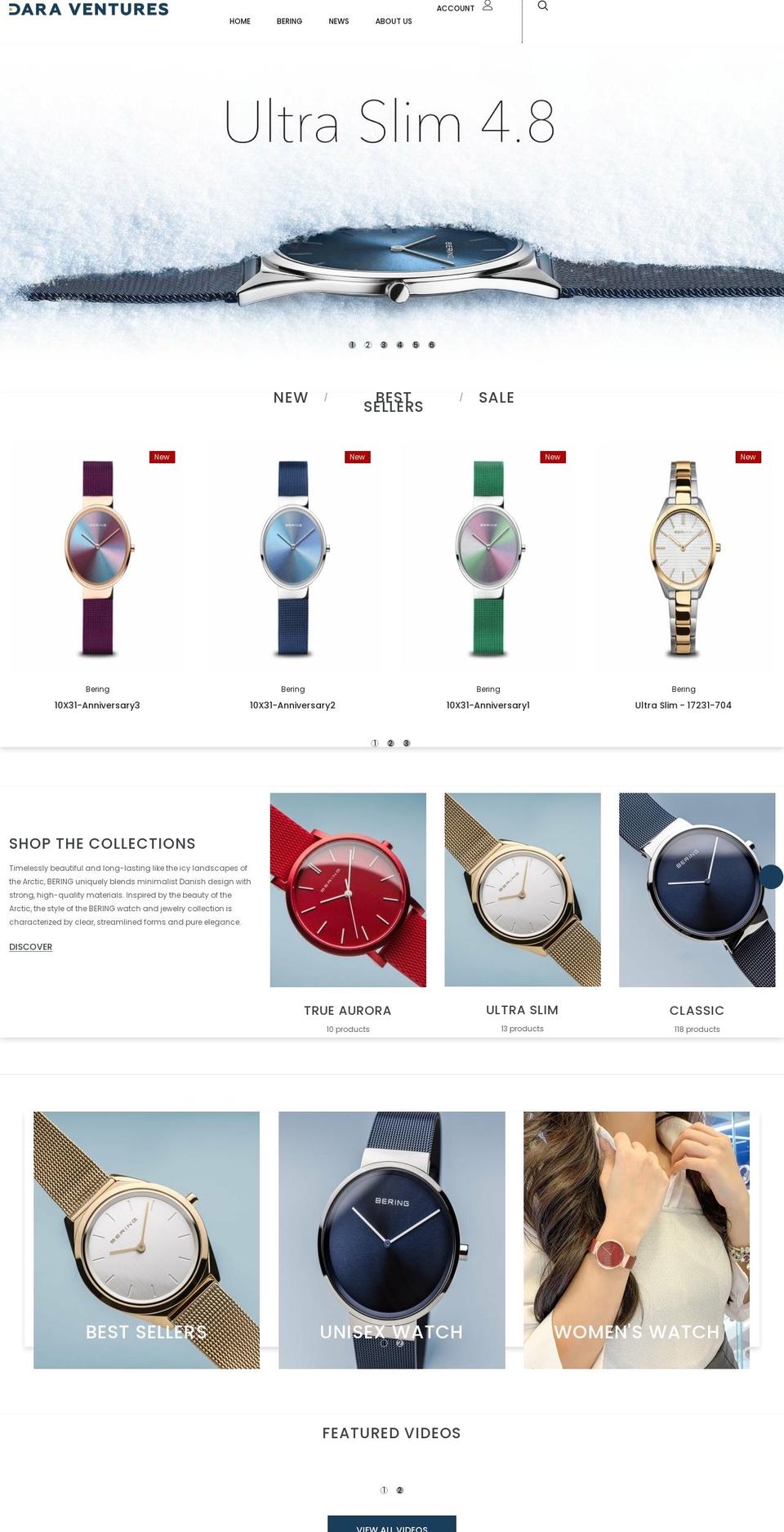 WATCHES Shopify theme site example daraventures.com