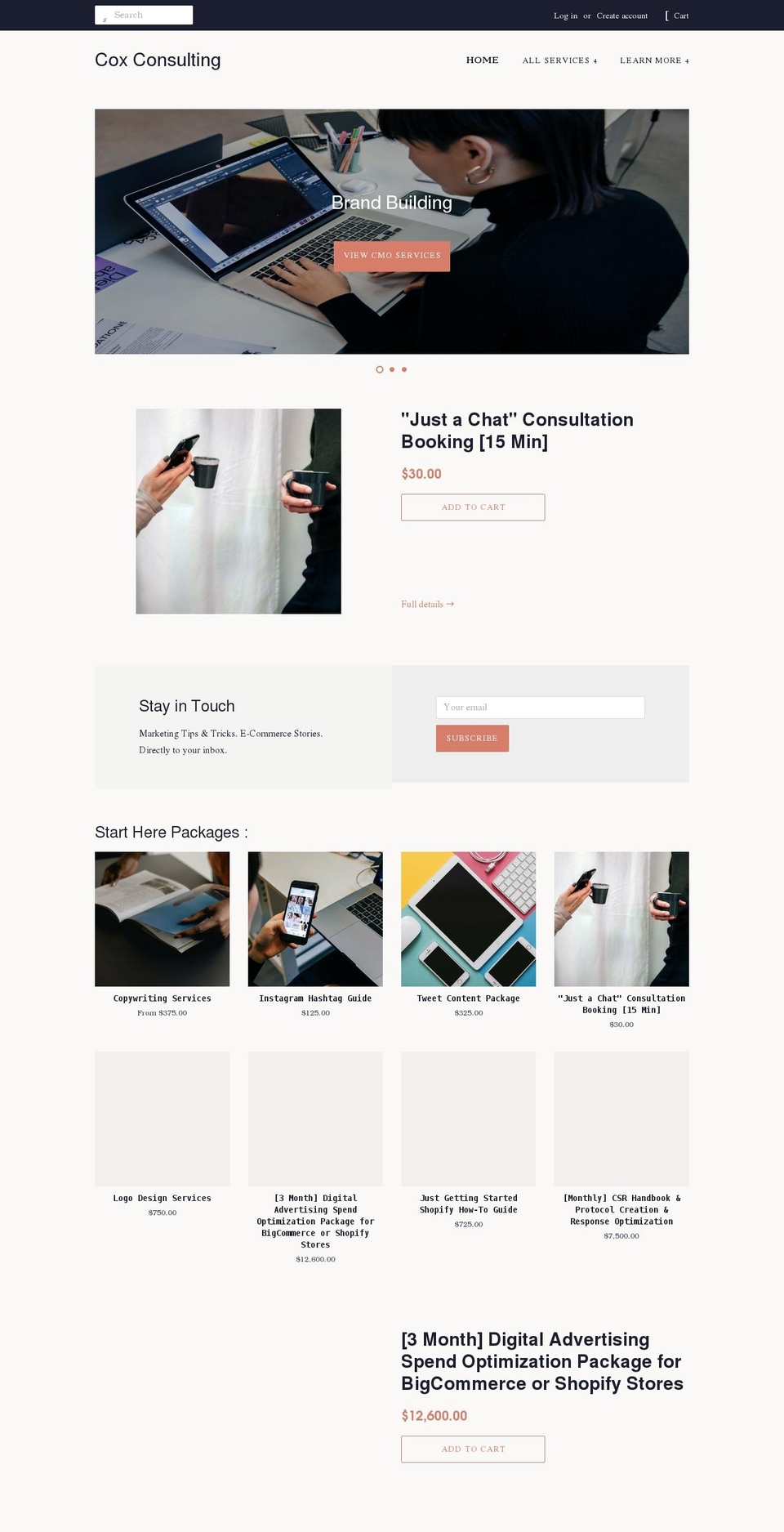 darbycox.com shopify website screenshot