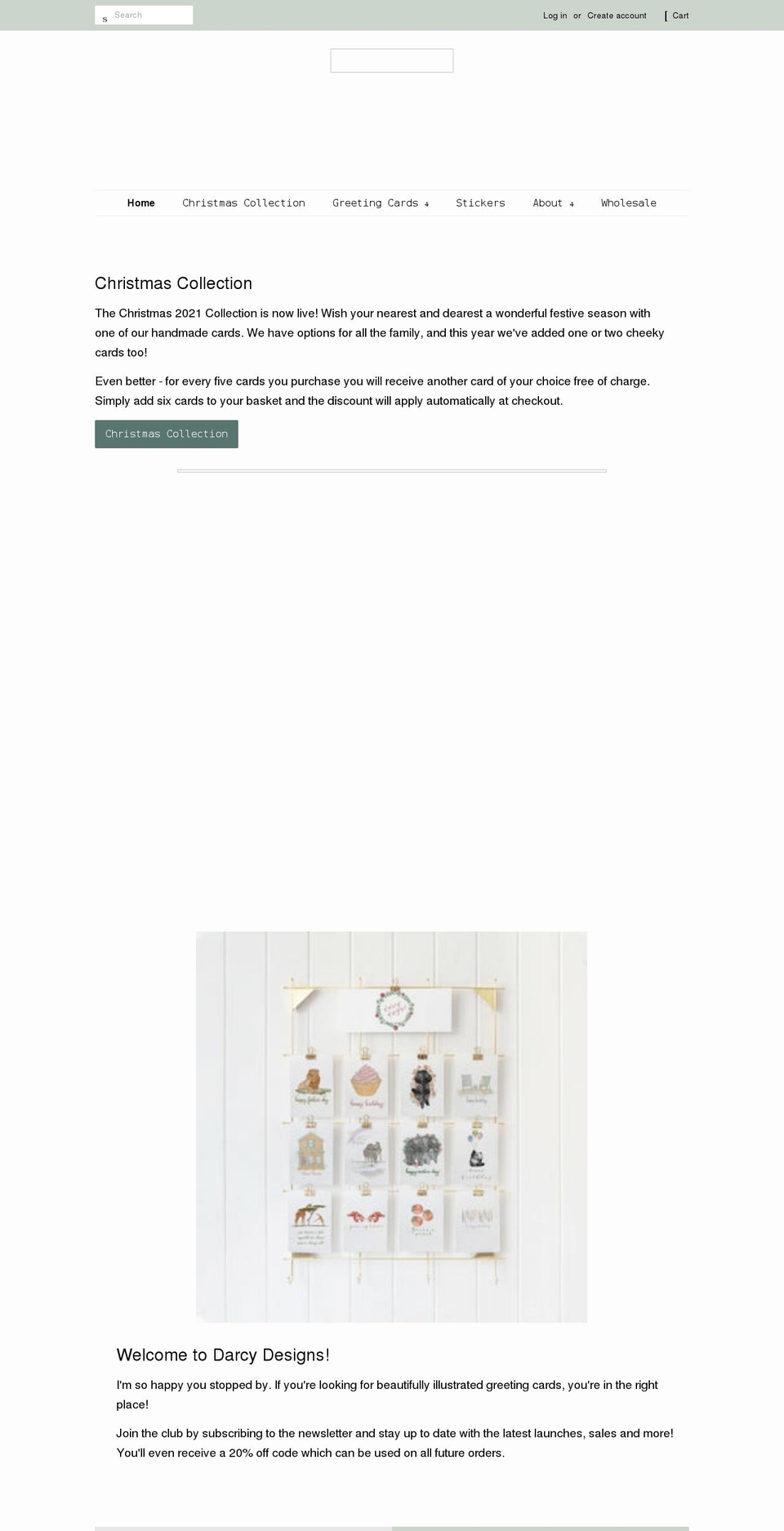 darcy-designs.com shopify website screenshot