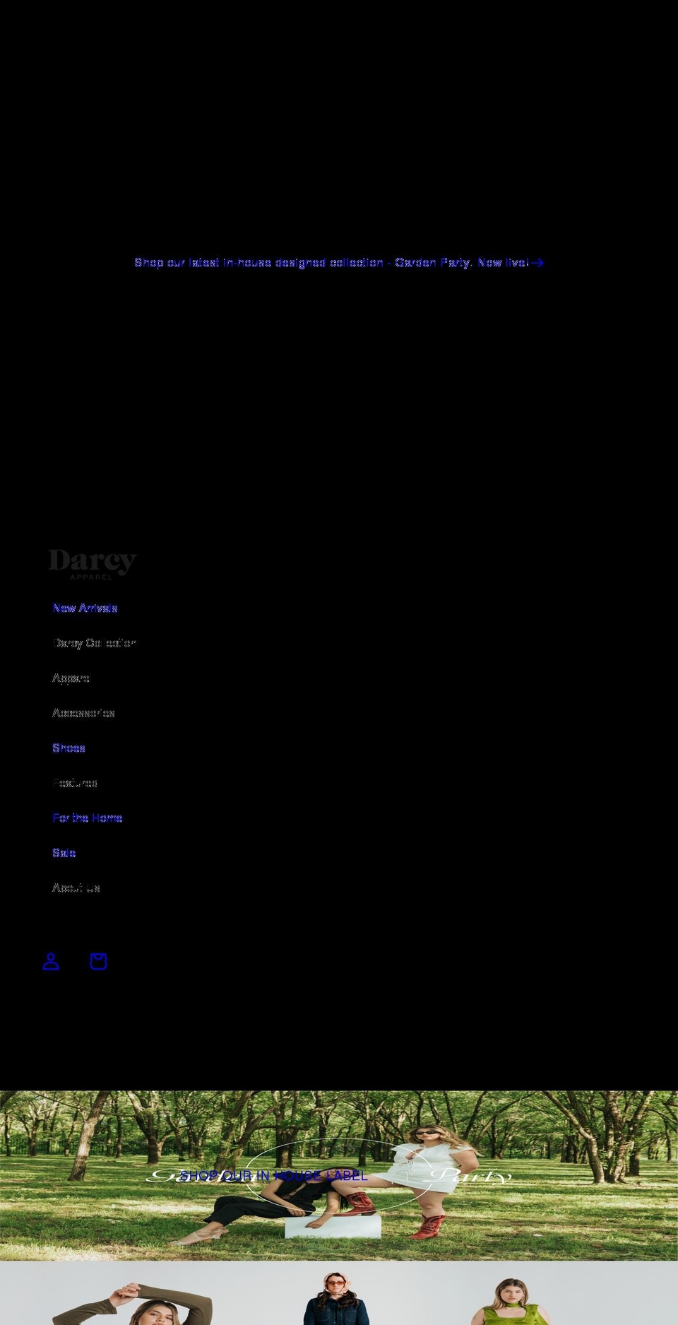 darcyapparel.com shopify website screenshot