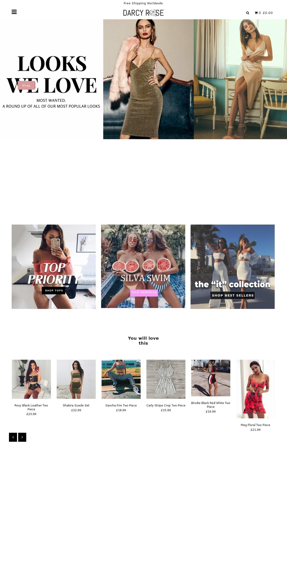 darcyroseuk.com — Shopify storefront screenshot