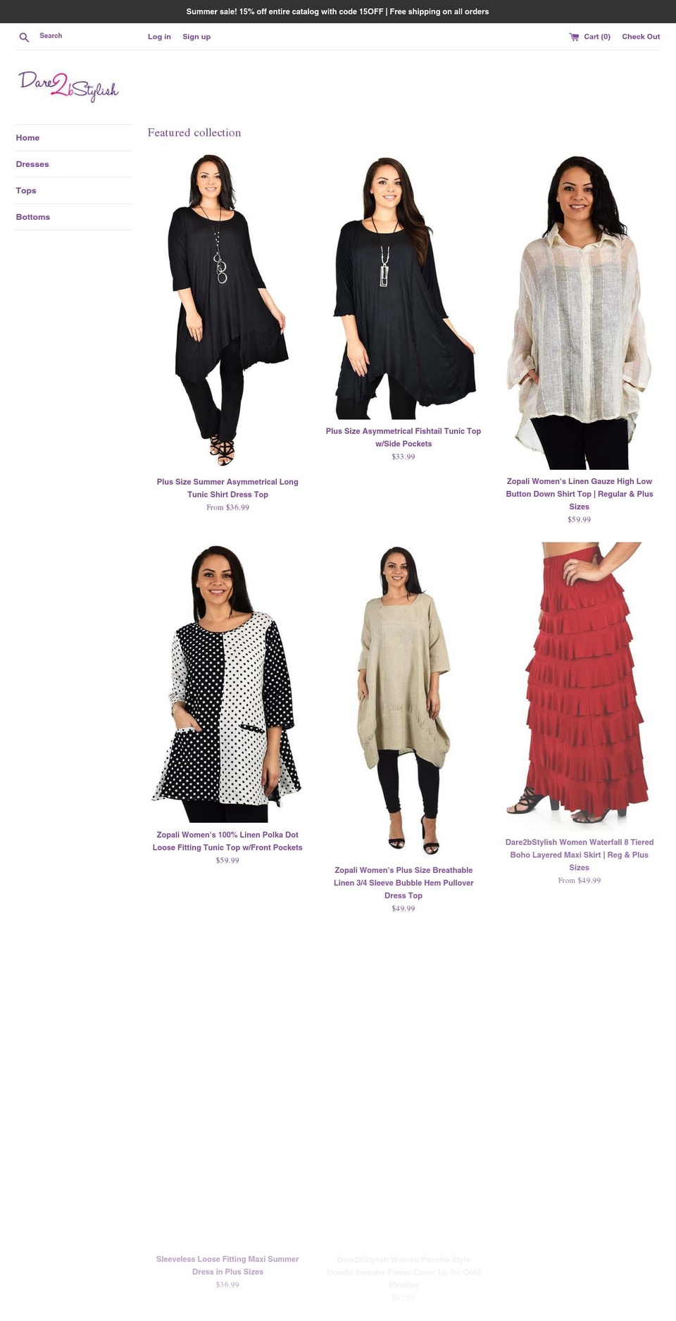 dare2bstylish.com shopify website screenshot