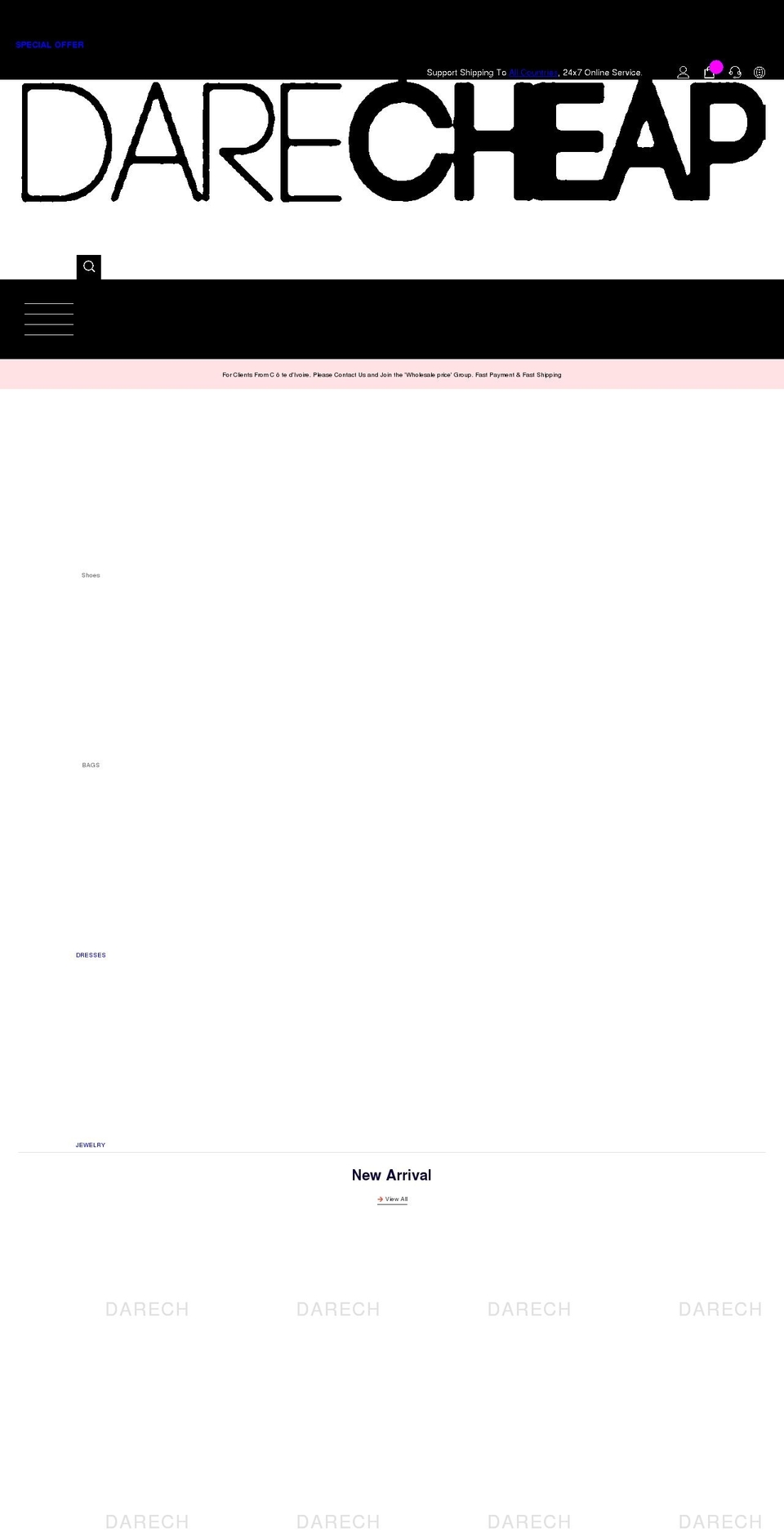 darecheap.com shopify website screenshot