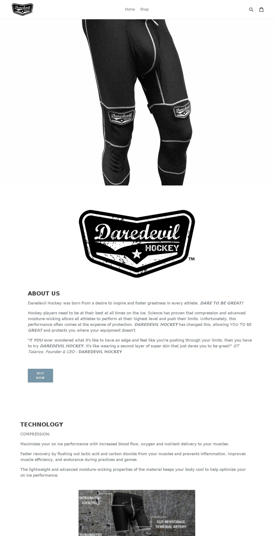 daredevilhockey.com — Shopify storefront screenshot