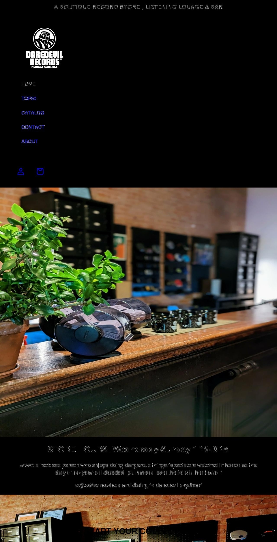 daredevilrecords.com shopify website screenshot