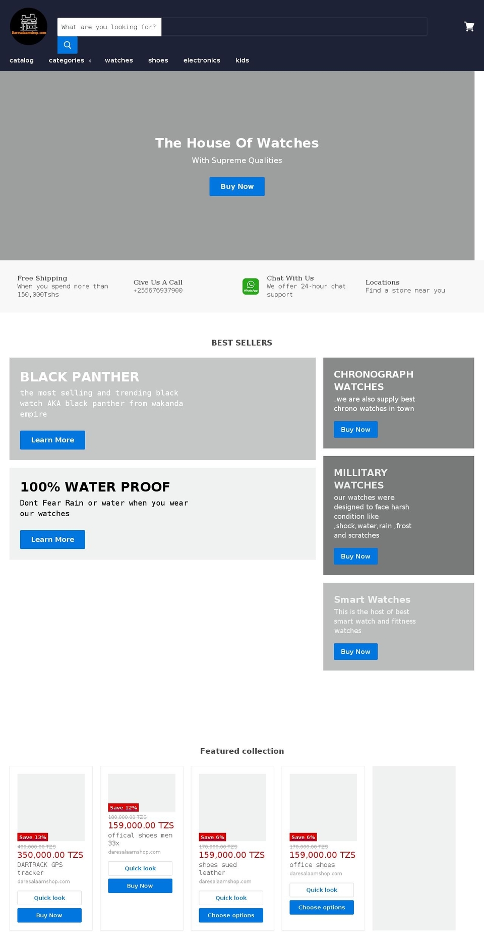 daresalaamshop.com shopify website screenshot