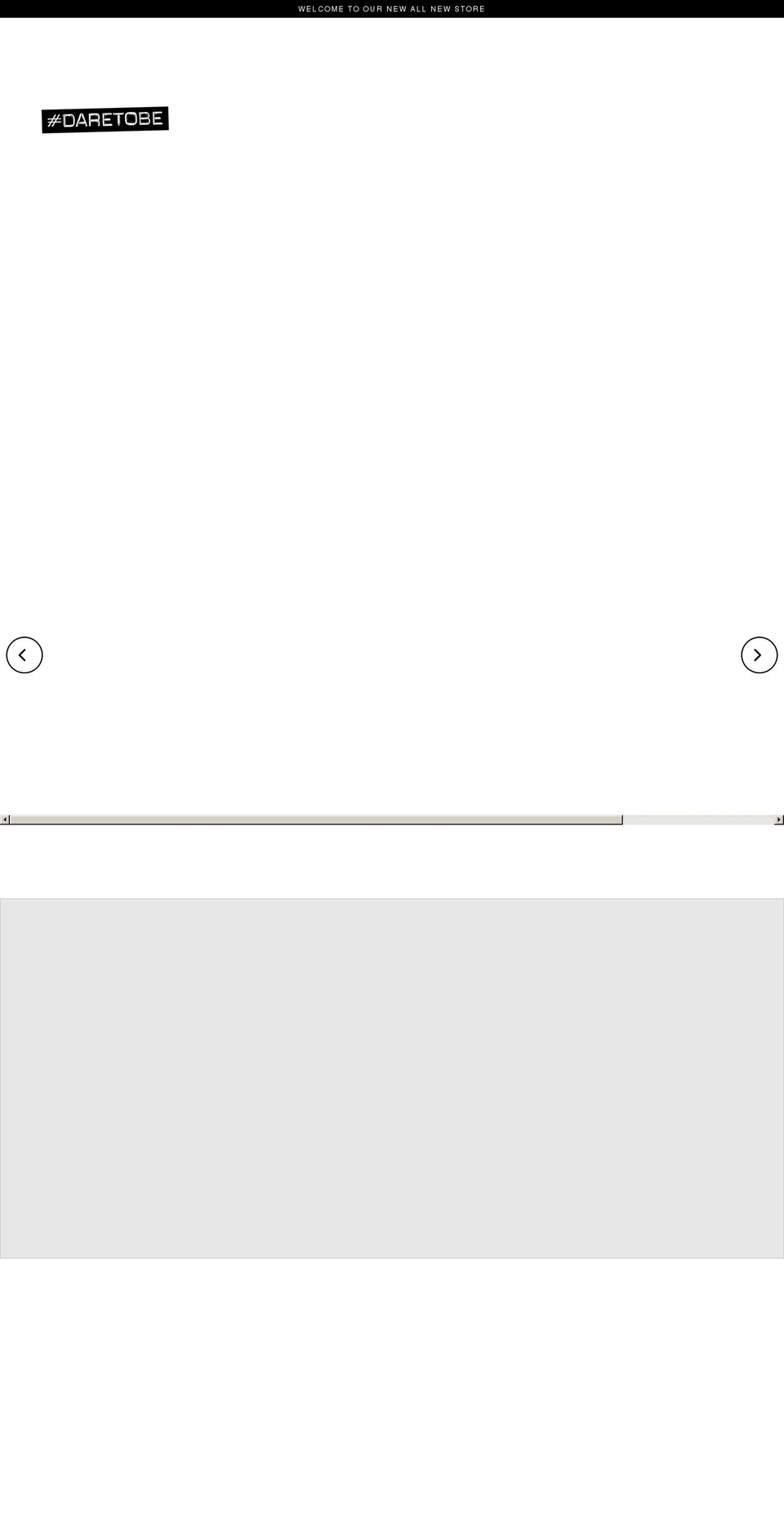 daretobe.myshopify.com shopify website screenshot