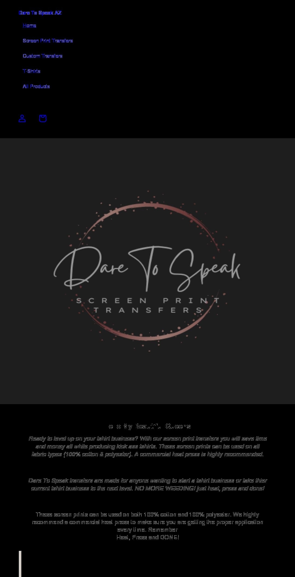 daretospeakaz.com shopify website screenshot