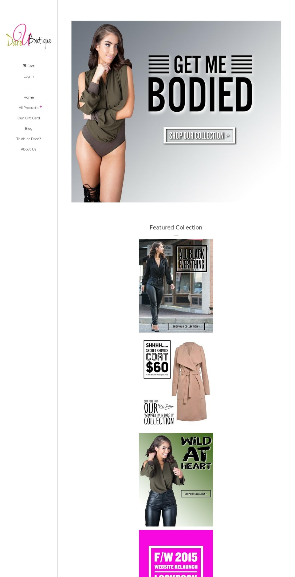 dareuboutique.com shopify website screenshot