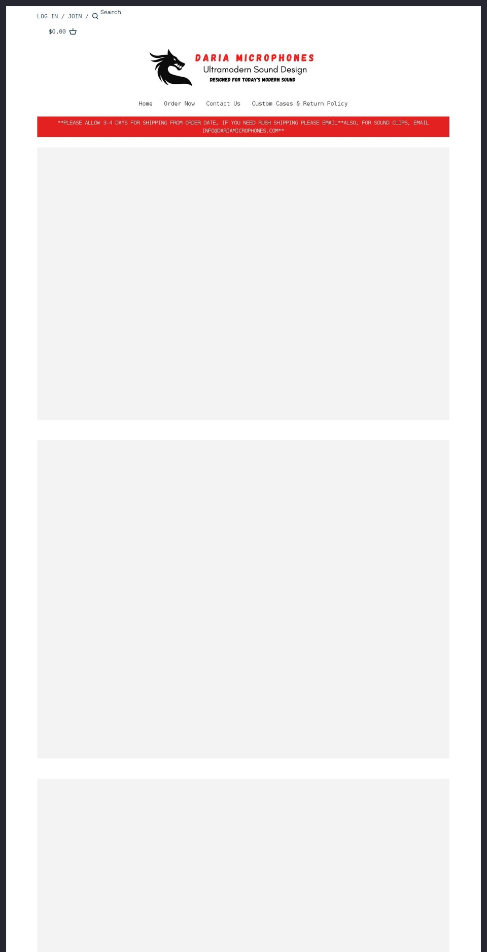 dariamicrophones.com shopify website screenshot