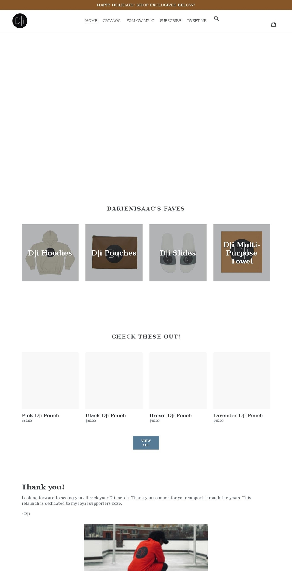 darienisaac.com shopify website screenshot