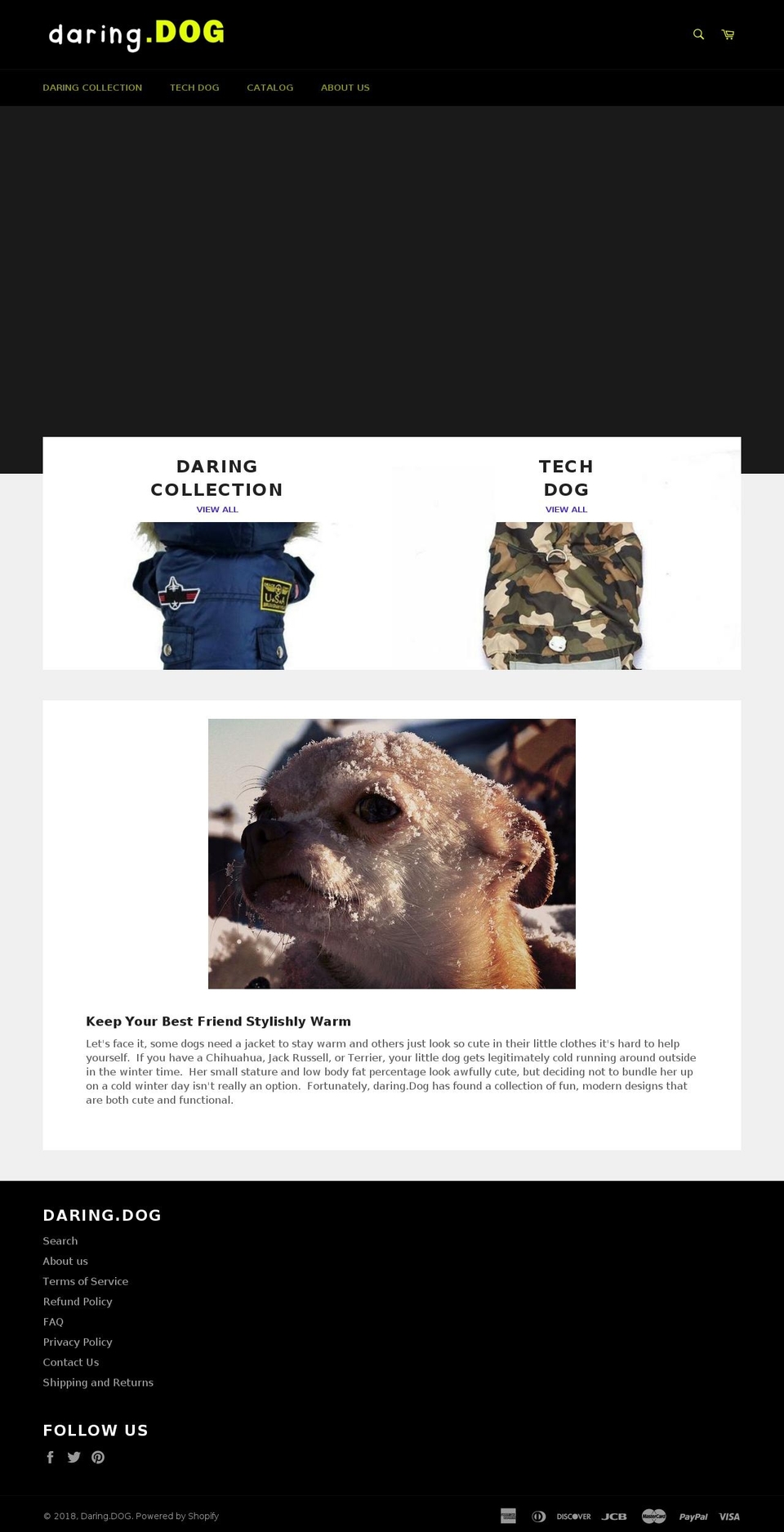 daring.dog shopify website screenshot