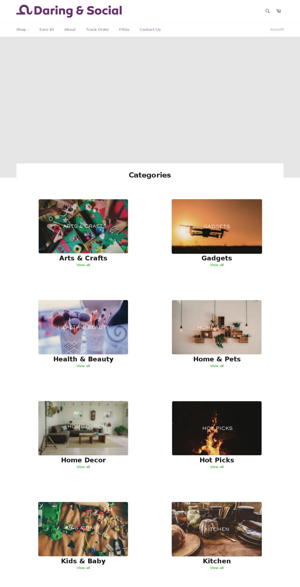 daringandsocial.com — Shopify storefront screenshot