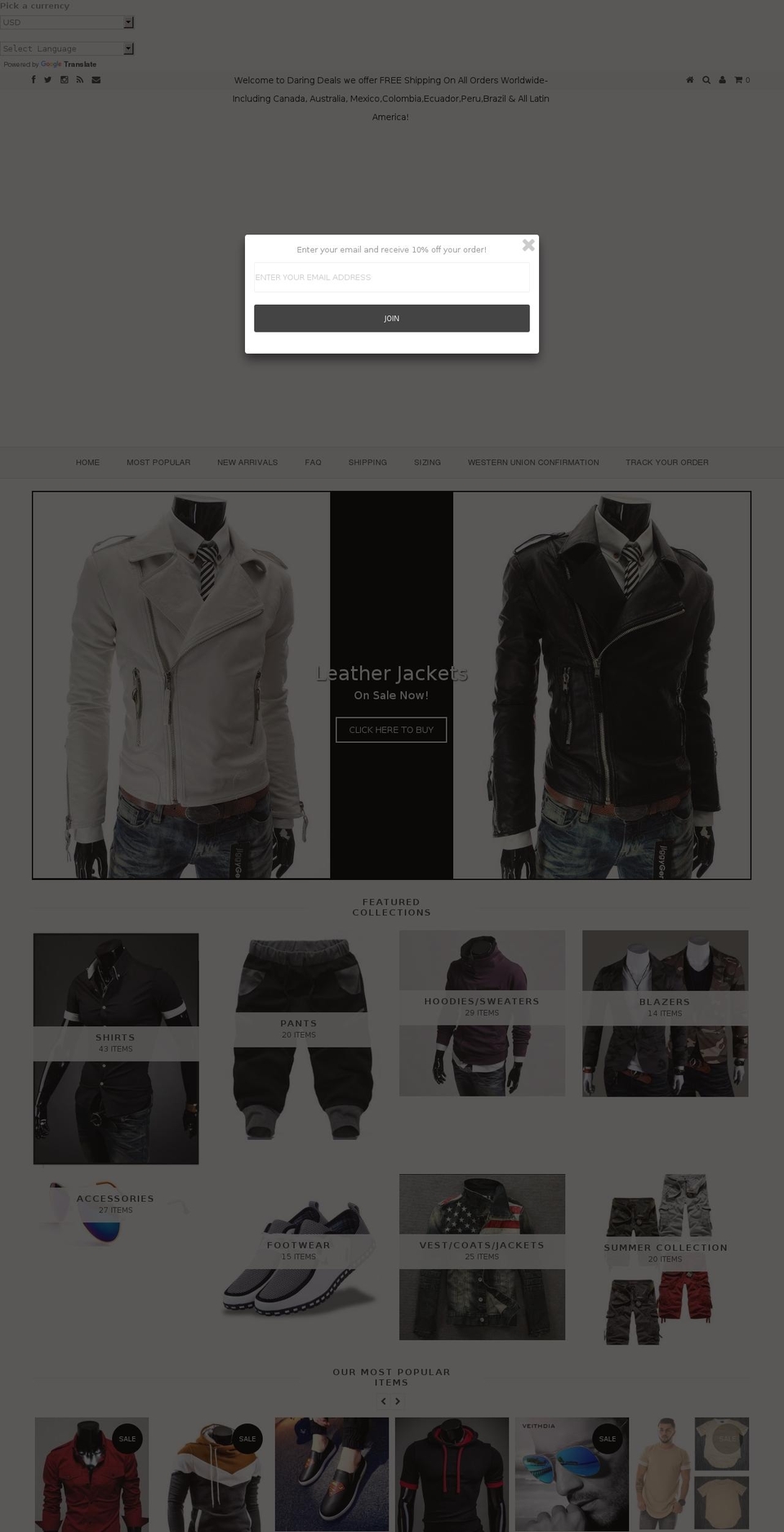 daringdeals.net shopify website screenshot