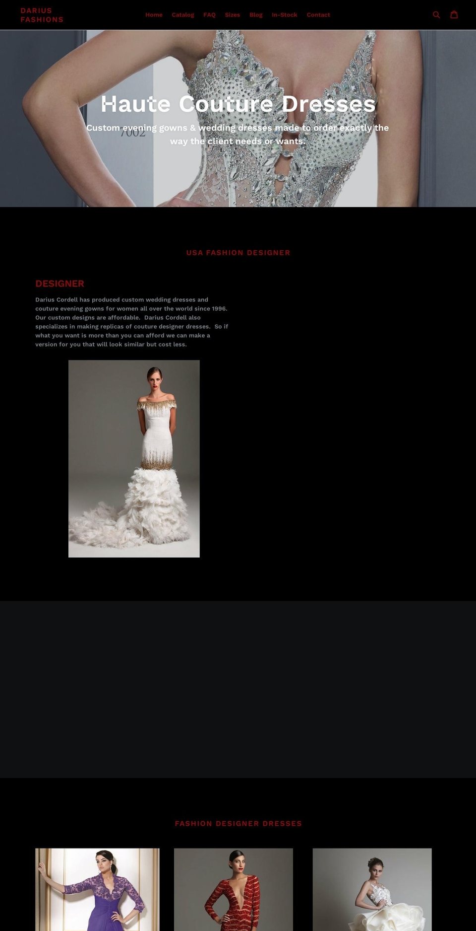 dariusfashions.com shopify website screenshot