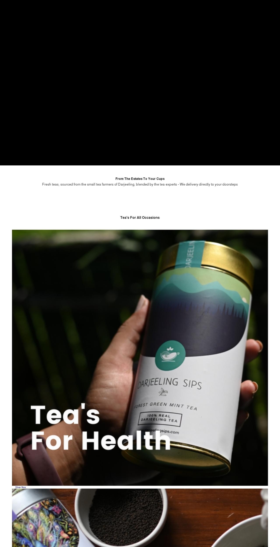 darjeelingsips.com shopify website screenshot