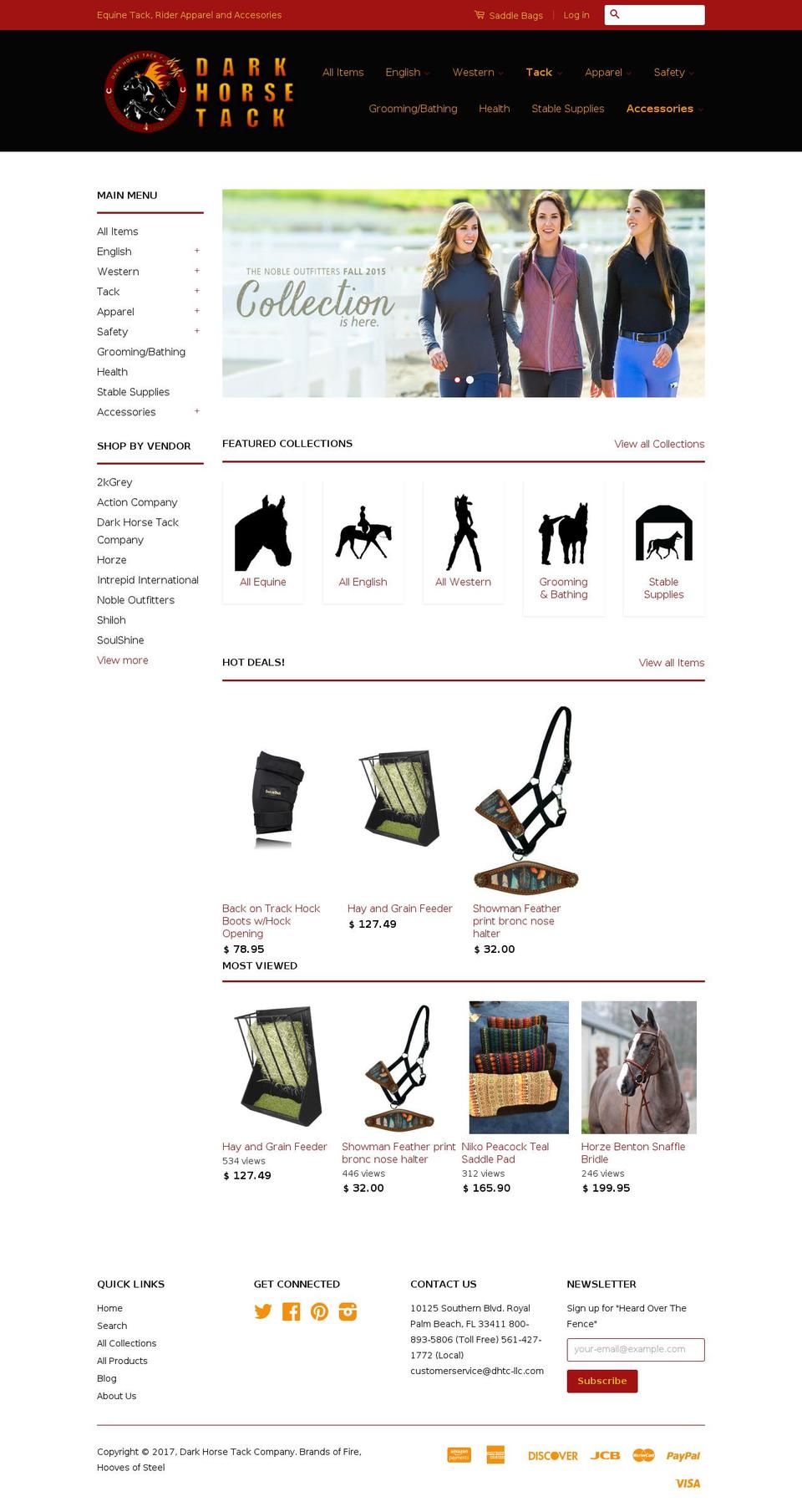 dark-horse-tack.com shopify website screenshot
