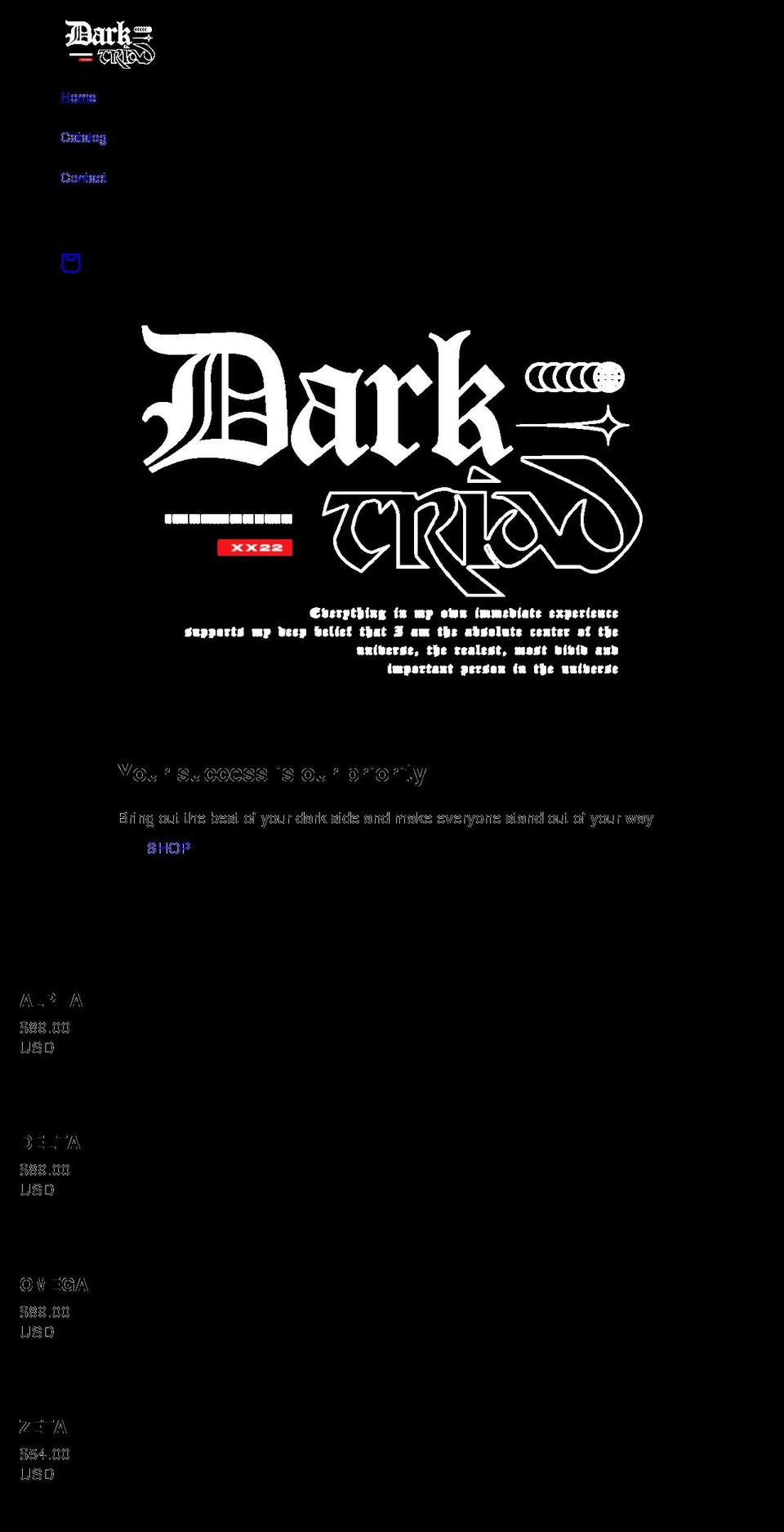 dark-triad.com shopify website screenshot