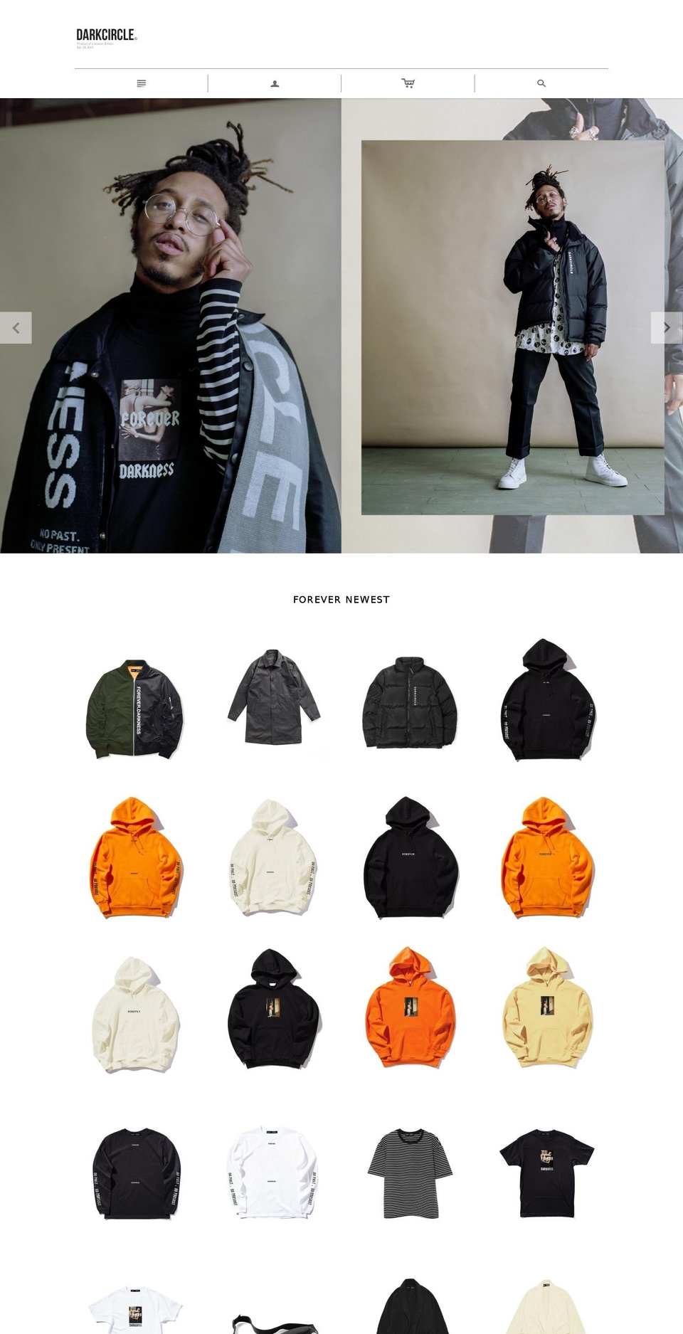 darkcircleclothing.com shopify website screenshot