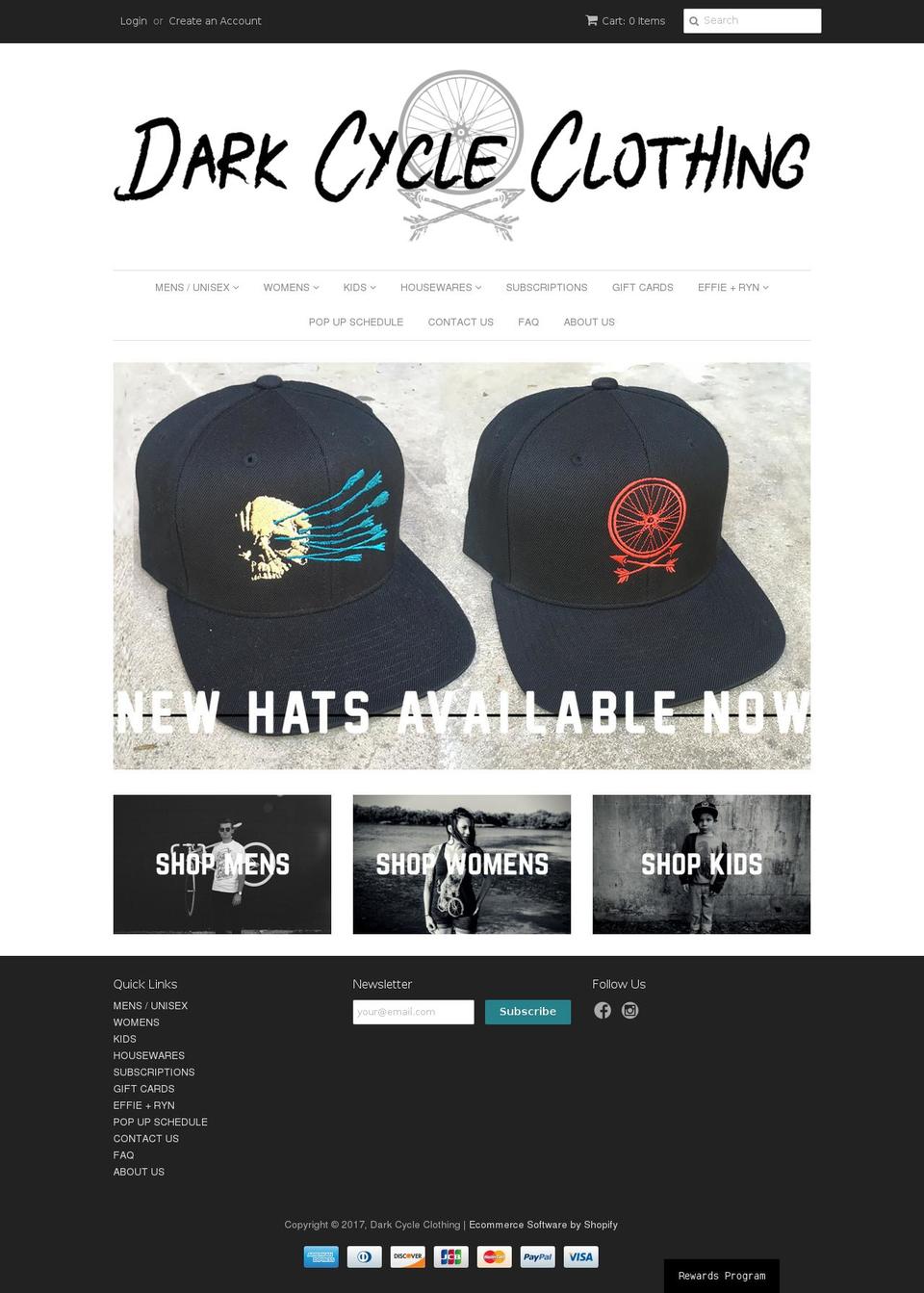 darkcycleclothing.com shopify website screenshot