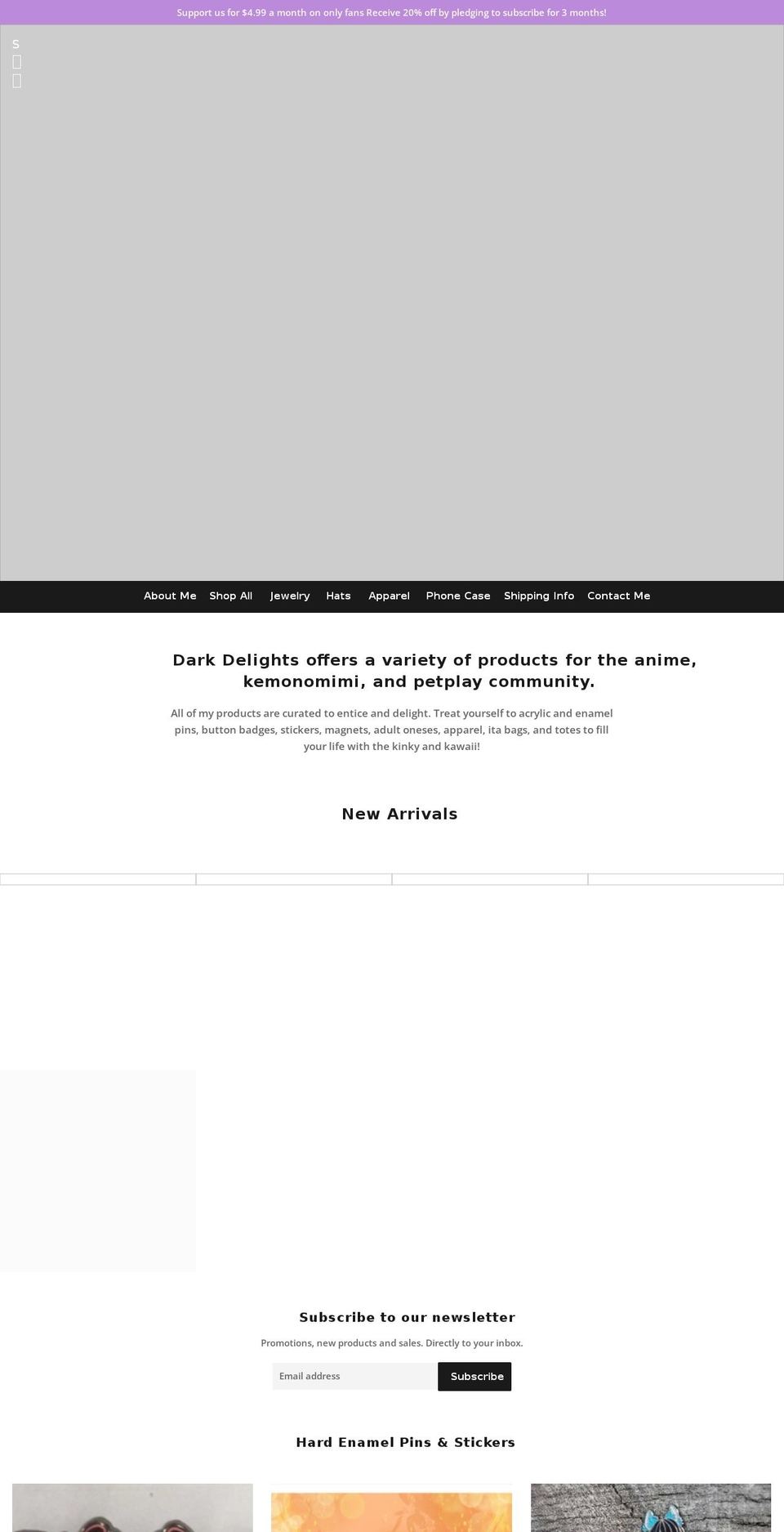 darkdelightsshop.com — Shopify storefront screenshot
