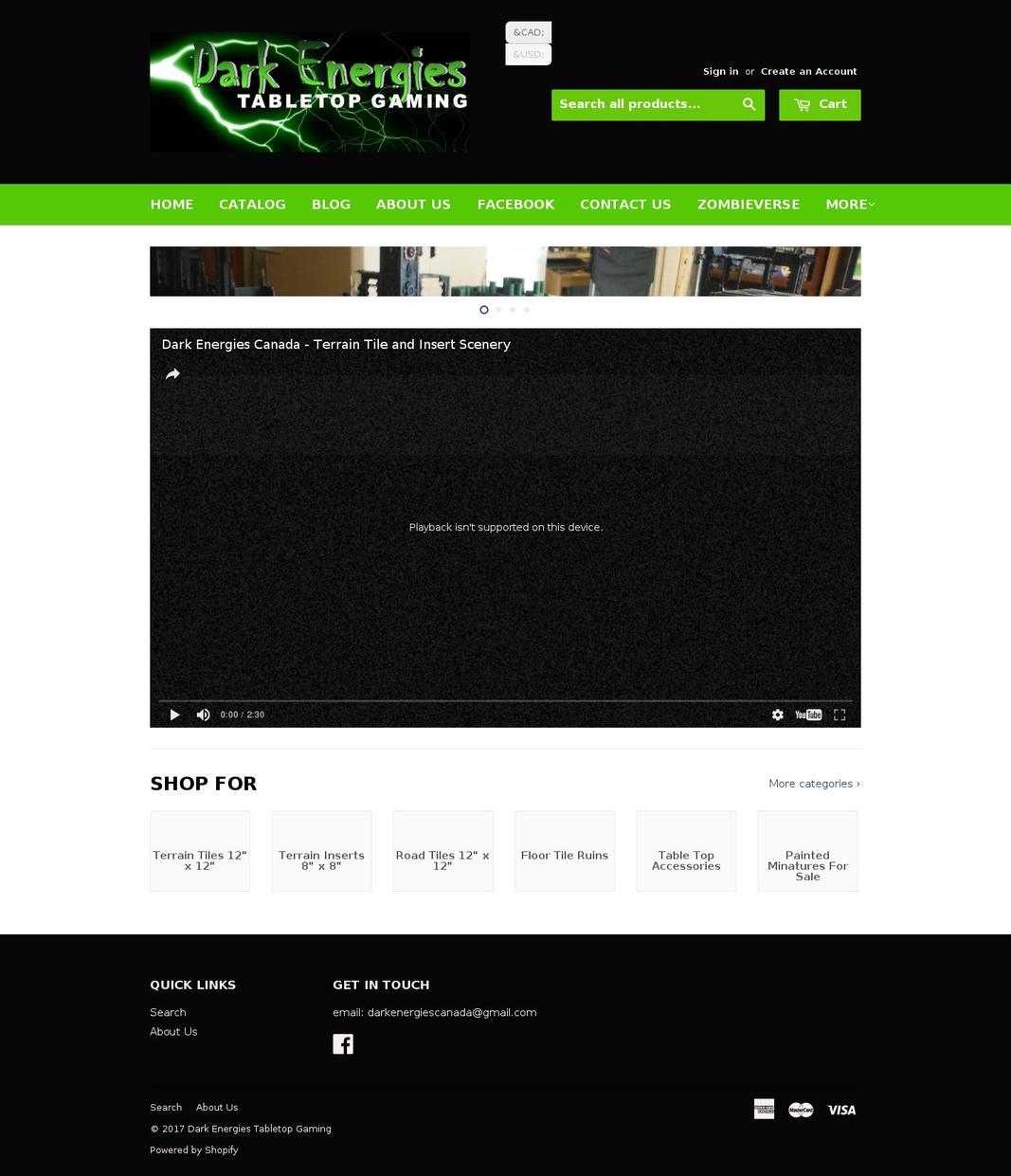 darkenergiescanada.com shopify website screenshot