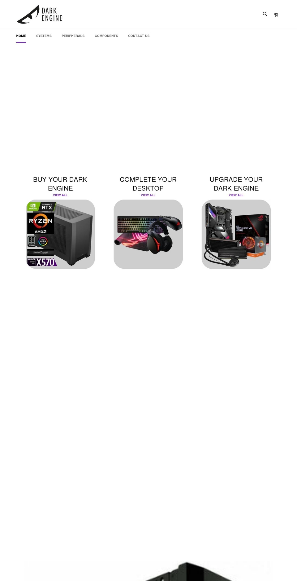 darkengine.com shopify website screenshot