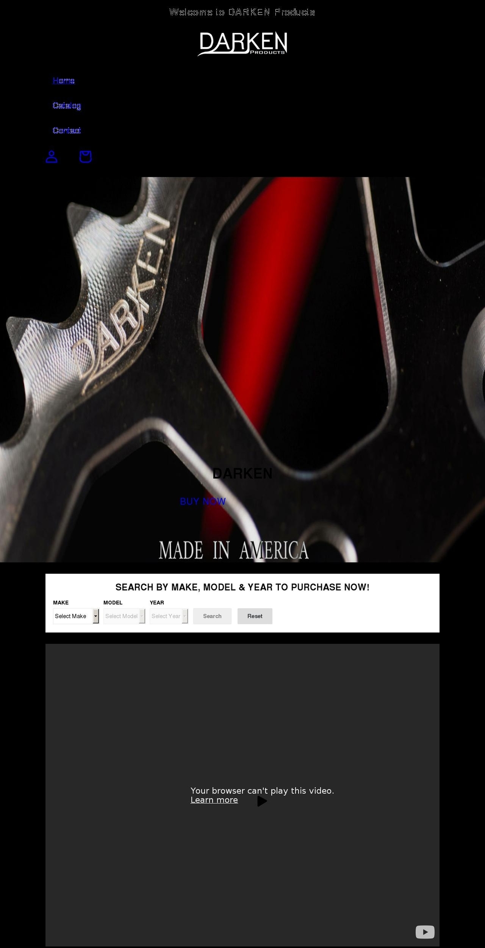 darkenproducts.com shopify website screenshot