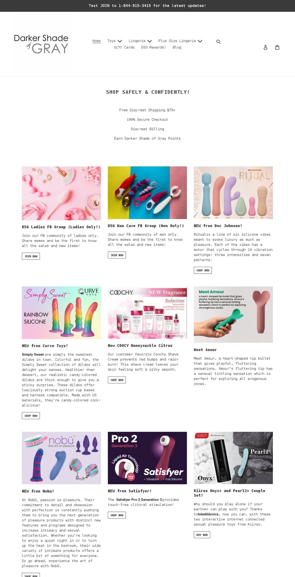 darkershadeofgray.com shopify website screenshot