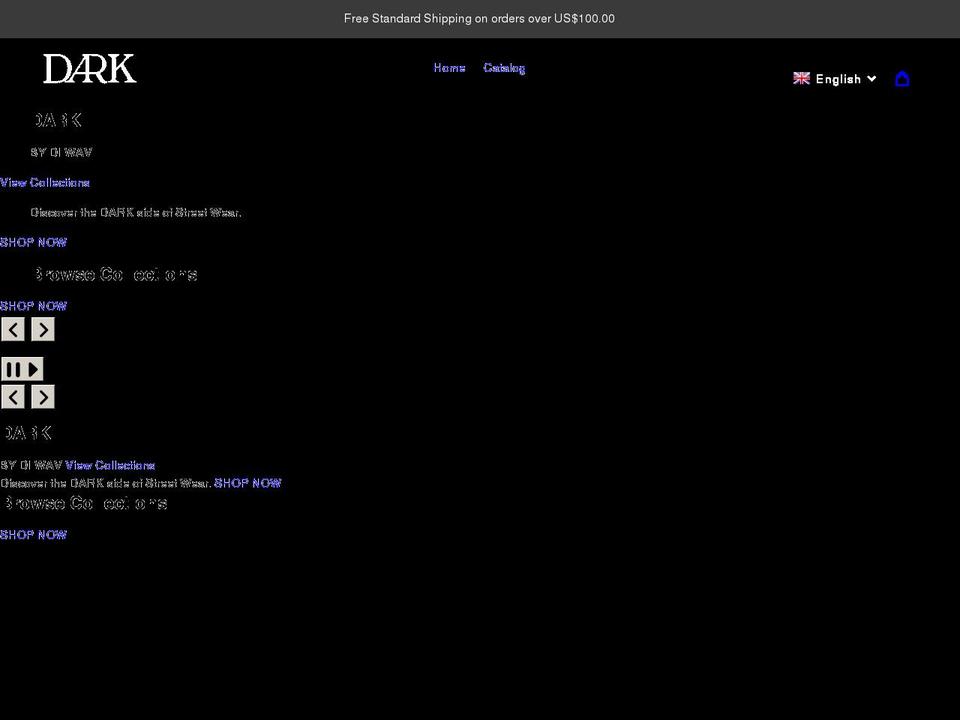 darkfashion.net shopify website screenshot