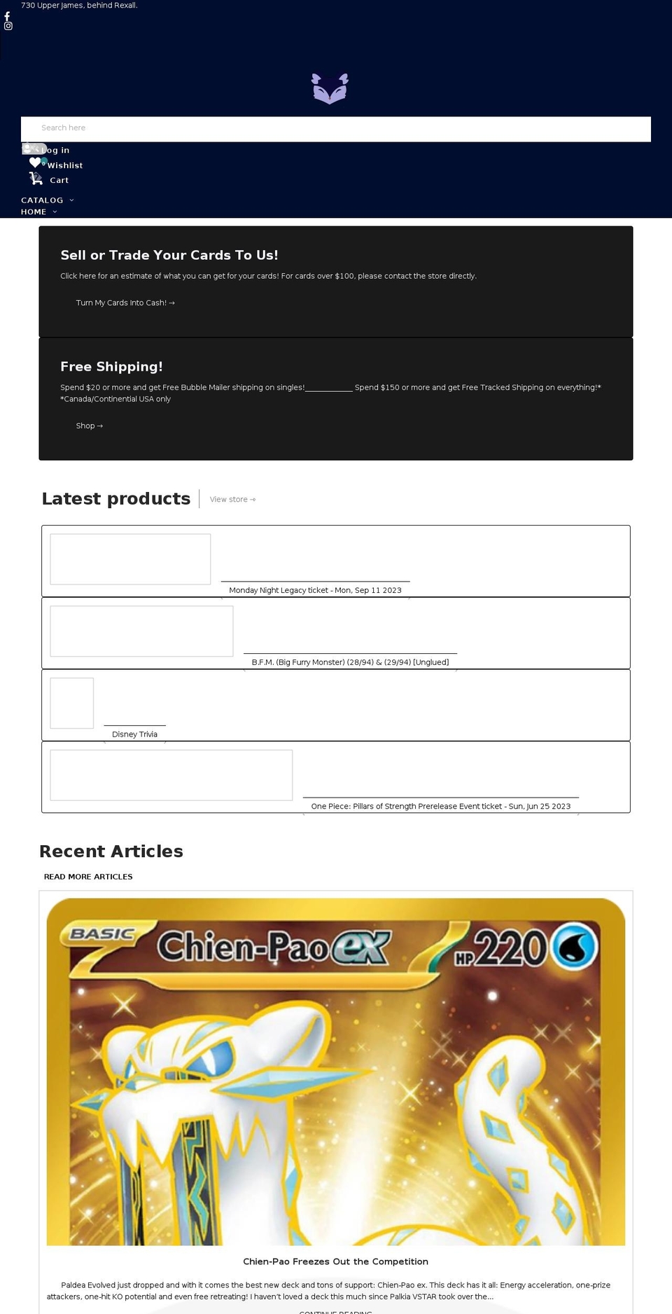 BinderPOS Premium Theme Multi Shopify theme site example darkfoxtcg.com