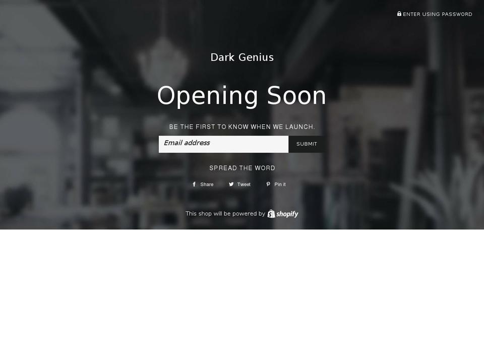 darkgeniuscoffee.com shopify website screenshot