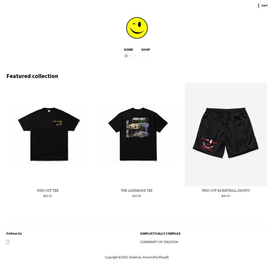 darkgrey.shop shopify website screenshot