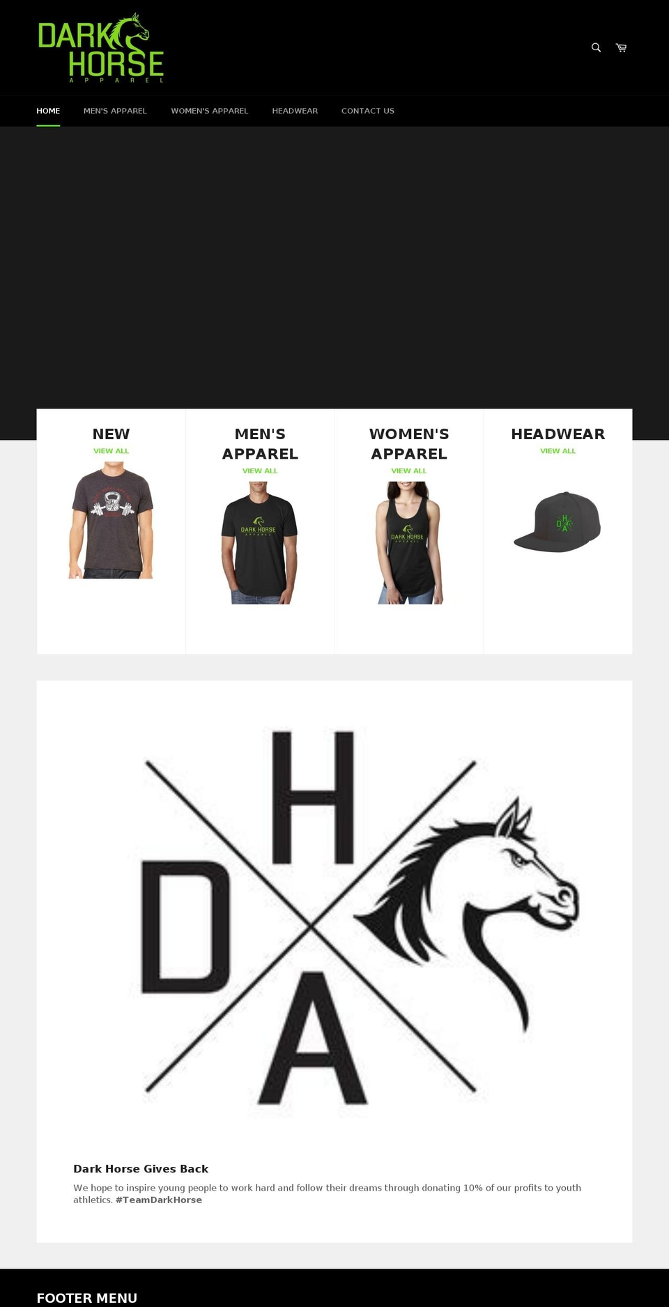 darkhorseapparel.net shopify website screenshot