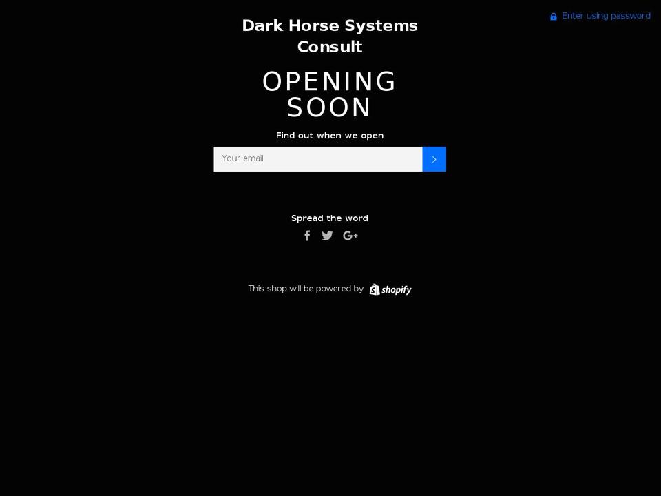 darkhorsesystems.net shopify website screenshot