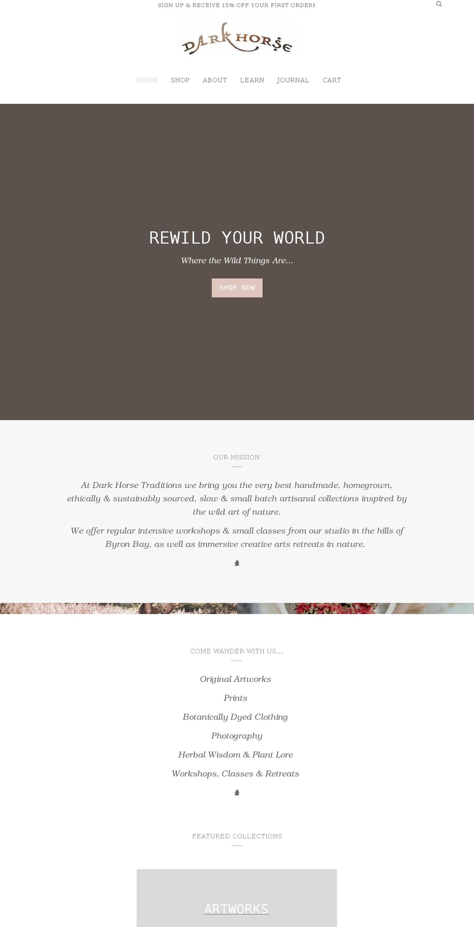 darkhorsetraditions.com.au shopify website screenshot