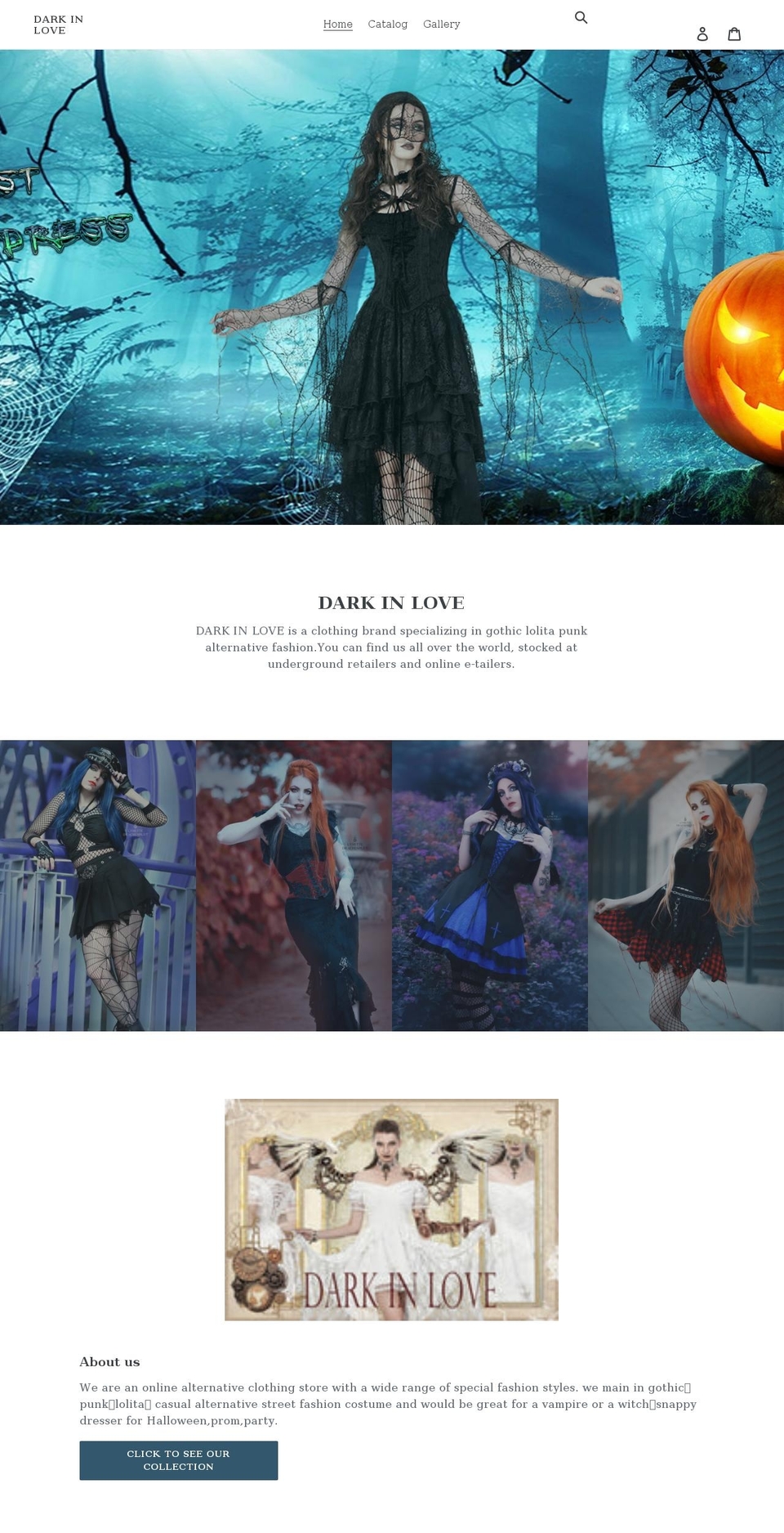 darkinlove.com shopify website screenshot