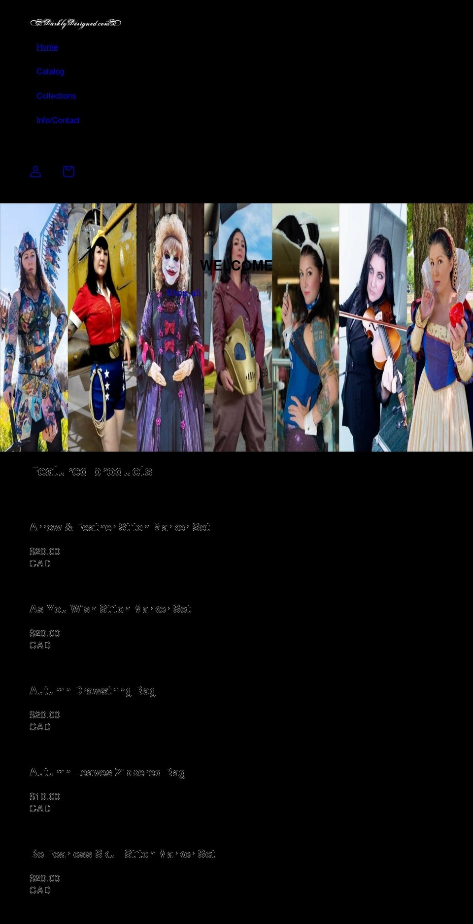 darklydesigned.com shopify website screenshot